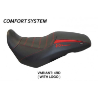 HOUSSE DE SELLE COMPATIBLE SUZUKI V-STROM 650 (17-22) MODÈLE GEORGIA - Logo : AVEC LOGO, Couleur : JAUNE, Type : CONFORT