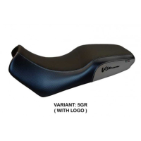 HOUSSE DE SELLE COMPATIBLE SUZUKI V-STROM 1000 DL (02-08) MODÈLE MELITO - Logo : AVEC LOGO, Couleur : GRIS GRIS, Type : CONFORT