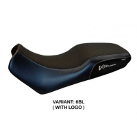 HOUSSE DE SELLE COMPATIBLE SUZUKI V-STROM 1000 DL (02-08) MODÈLE MELITO - Logo : AVEC LOGO, Couleur : ARGENT, Type : CONFORT