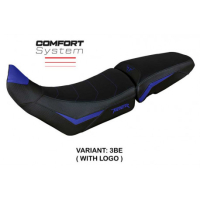 HOUSSE DE SELLE COMPATIBLE TRIUMPH TIGER 900 (20-22) MODÈLE DOVER - Logo : AVEC LOGO, Couleur : BLEU, Type : CONFORT 