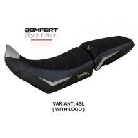 HOUSSE DE SELLE COMPATIBLE TRIUMPH TIGER 900 (20-22) MODÈLE DOVER - Logo : AVEC LOGO, Couleur : ARGENT, Type : CONFORT