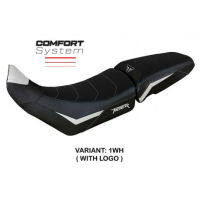 HOUSSE DE SELLE COMPATIBLE TRIUMPH TIGER 900 (20-22) MODÈLE DOVER - Logo : AVEC LOGO, Couleur : ARGENT, Type : CONFORT