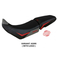HOUSSE DE SELLE COMPATIBLE TRIUMPH TIGER 900 (20-22) MODÈLE DOVER - Logo : AVEC LOGO, Couleur : ARGENT, Type : CONFORT