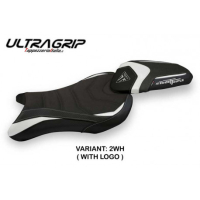 HOUSSE DE SELLE COMPATIBLE TRIUMPH STREET TRIPLE (17-22) MODÈLE AVANE 1 - Logo : AVEC LOGO, Couleur : GRIS GRIS, Type : ULTRAGRIP