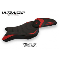 HOUSSE DE SELLE COMPATIBLE TRIUMPH STREET TRIPLE (17-22) MODÈLE AVANE 1 - Logo : AVEC LOGO, Couleur : BLANC, Type : ULTRAGRIP