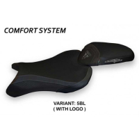 HOUSSE DE SELLE COMPATIBLE TRIUMPH STREET TRIPLE (17-22) MODÈLE MOLINA 1 - Type : CONFORT, Logo : AVEC LOGO, Couleur : GRIS GRIS