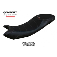 HOUSSE DE SELLE COMPATIBLE TRIUMPH TIGER 660 (21-22) MODÈLE DERRY - Logo : AVEC LOGO, Couleur : BLEU, Type : CONFORT