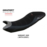 HOUSSE DE SELLE COMPATIBLE TRIUMPH TIGER 660 (21-22) MODÈLE DERRY - Logo : AVEC LOGO, Couleur : BLEU, Type : CONFORT