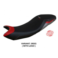 HOUSSE DE SELLE COMPATIBLE TRIUMPH TIGER 660 (21-22) MODÈLE DERRY - Logo : AVEC LOGO, Couleur : NOIR, Type : CONFORT