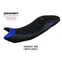 HOUSSE DE SELLE COMPATIBLE TRIUMPH TIGER 660 (21-22) MODÈLE DERRY - Logo : AVEC LOGO, Couleur : BLEU, Type : STANDARD 