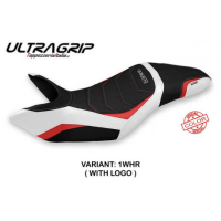 HOUSSE DE SELLE COMPATIBLE TRIUMPH SPEED TRIPLE (11-15) MODÈLE NISKO SPECIAL COL - Logo : AVEC LOGO, Type : ULTRAGRIP, Couleur : BLANC ROUGE