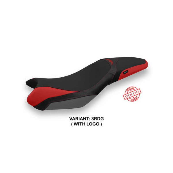 HOUSSE DE SELLE COMPATIBLE TRIUMPH STREET TRIPLE (13-16) MODÈLE DE SPECIAL COLOR - Type : STANDARD, Logo : AVEC LOGO, Couleur : ROUGE GRIS
