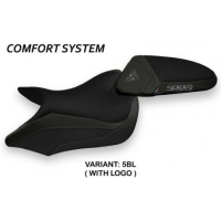 HOUSSE DE SELLE COMPATIBLE TRIUMPH SPEED TRIPLE (16-21) MODÈLE MAGLIE 1 - Type : CONFORT, Logo : AVEC LOGO, Couleur : GRIS GRIS 