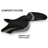 HOUSSE DE SELLE COMPATIBLE TRIUMPH SPEED TRIPLE (16-21) MODÈLE MAGLIE 1 - Type : CONFORT, Logo : AVEC LOGO, Couleur : GRIS GRIS