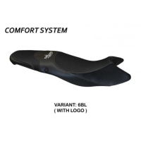 HOUSSE DE SELLE COMPATIBLE TRIUMPH STREET TRIPLE (07-12) MODÈLE MORRIS 1 - Type : CONFORT, Logo : AVEC LOGO, Couleur : ROUGE BLANC
