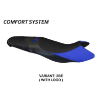 HOUSSE DE SELLE COMPATIBLE TRIUMPH STREET TRIPLE (07-12) MODÈLE MORRIS 1 - Couleur : BLANC, Type : CONFORT, Logo : AVEC LOGO