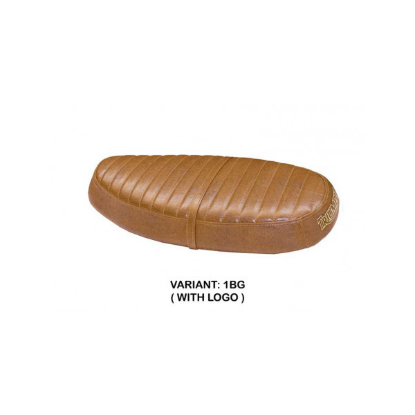 HOUSSE DE SELLE COMPATIBLE TRIUMPH SCRAMBLER (06-16) MODÈLE VINTAGE - Logo : AVEC LOGO, Couleur : BEIGE, Type : STANDARD