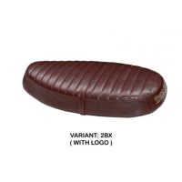 HOUSSE DE SELLE COMPATIBLE TRIUMPH SCRAMBLER (06-16) MODÈLE VINTAGE - Logo : AVEC LOGO, Couleur : MARRON, Type : STANDARD