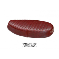 HOUSSE DE SELLE COMPATIBLE TRIUMPH SCRAMBLER (06-16) MODÈLE VINTAGE - Logo : AVEC LOGO, Couleur : MARRON, Type : STANDARD