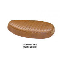 HOUSSE DE SELLE COMPATIBLE TRIUMPH SCRAMBLER (06-16) MODÈLE VINTAGE - Couleur : ROUGE, Type : STANDARD, Logo : AVEC LOGO 