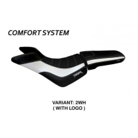 HOUSSE DE SELLE COMPATIBLE TRIUMPH TIGER 800/800 XC (10-20) MODÈLE PADOVA - Couleur : BLEU, Type : CONFORT, Logo : AVEC LOGO