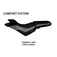 HOUSSE DE SELLE COMPATIBLE TRIUMPH TIGER 800/800 XC (10-20) MODÈLE PADOVA - Logo : AVEC LOGO, Couleur : NOIR, Type : CONFORT