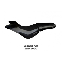 HOUSSE DE SELLE COMPATIBLE TRIUMPH TIGER 800/800 XC (10-20) MODÈLE PADOVA - Type : CONFORT, Logo : AVEC LOGO, Couleur : GRIS GRIS