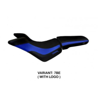 HOUSSE DE SELLE COMPATIBLE TRIUMPH TIGER 800/800 XC (10-20) MODÈLE PADOVA - Logo : AVEC LOGO, Couleur : BLANC, Type : CONFORT