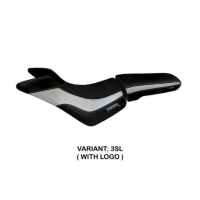 HOUSSE DE SELLE COMPATIBLE TRIUMPH TIGER 800/800 XC (10-20) MODÈLE PADOVA - Couleur : BLANC, Type : CONFORT, Logo : AVEC LOGO