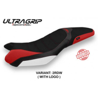 HOUSSE DE SELLE COMPATIBLE TRIUMPH STREET TRIPLE (13-16) MODÈLE SPECIAL COLOR SA - Logo : AVEC LOGO, Couleur : ROUGE GRIS, Type : ULTRAGRIP