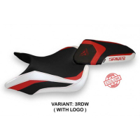 HOUSSE DE SELLE COMPATIBLE TRIUMPH SPEED TRIPLE (16-21) MODÈLE DE SPECIAL COLOR - Type : STANDARD, Logo : AVEC LOGO, Couleur : ROUGE GRIS