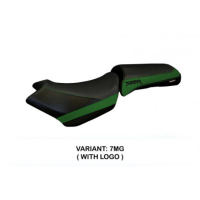 HOUSSE DE SELLE COMPATIBLE TRIUMPH TIGER 1200 (18-21) MODÈLE VENEZIA 1 - Type : CONFORT, Logo : AVEC LOGO, Couleur : VERT MILITAITE