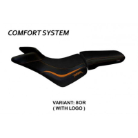 HOUSSE DE SELLE COMPATIBLE TRIUMPH TIGER 800/800 XC (10-20) MODÈLE NOALE - Couleur : ROUGE, Type : CONFORT, Logo : AVEC LOGO
