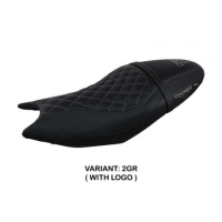 HOUSSE DE SELLE COMPATIBLE TRIUMPH TRIDENT 660 (21-22) MODÈLE SIHLAR - Couleur : NOIR, Type : STANDARD, Logo : AVEC LOGO
