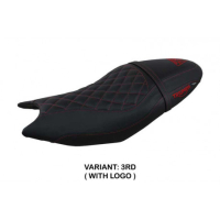 HOUSSE DE SELLE COMPATIBLE TRIUMPH TRIDENT 660 (21-22) MODÈLE SIHLAR - Logo : AVEC LOGO, Couleur : NOIR, Type : STANDARD