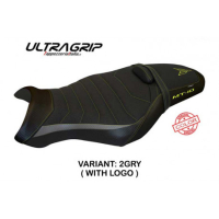 HOUSSE DE SELLE COMPATIBLE YAMAHA MT-10 (17-22) MODÈLE LENO SPECIAL COLOR - Logo : AVEC LOGO, Couleur : GRIS JAUNE, Type : ULTRAGRIP