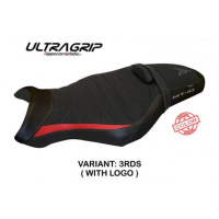 HOUSSE DE SELLE COMPATIBLE YAMAHA MT-10 (17-22) MODÈLE LENO SPECIAL COLOR - Logo : AVEC LOGO, Couleur : GRIS JAUNE, Type : ULTRAGRIP