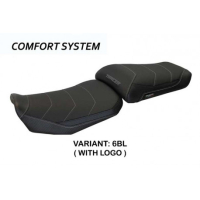 HOUSSE DE SELLE COMPATIBLE YAMAHA TRACER 900 (15-17) MODÈLE RAPALLO 1 - Type : CONFORT, Logo : AVEC LOGO, Couleur : ARGENT