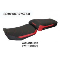 HOUSSE DE SELLE COMPATIBLE YAMAHA TRACER 900 (15-17) MODÈLE RAPALLO 1 - Type : CONFORT, Logo : AVEC LOGO, Couleur : ARGENT