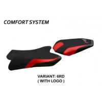 HOUSSE DE SELLE COMPATIBLE  YAMAHA FZ1 FAZER (06-16) MODÈLE VICENZA - Couleur : ROUGE, Type : CONFORT, Logo : AVEC LOGO