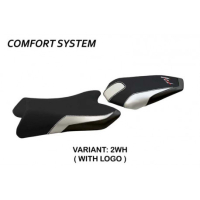 HOUSSE DE SELLE COMPATIBLE  YAMAHA FZ1 FAZER (06-16) MODÈLE VICENZA - Logo : AVEC LOGO, Couleur : ARGENT, Type : CONFORT