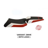 HOUSSE DE SELLE COMPATIBLE  YAMAHA FZ8 (10-16) MODÈLE PERUGIA SPECIAL COLOR - Logo : AVEC LOGO, Couleur : BLANC ROUGE, Type : STANDARD 