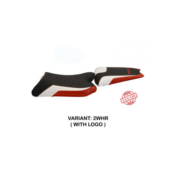 HOUSSE DE SELLE COMPATIBLE  YAMAHA FZ8 (10-16) MODÈLE PERUGIA SPECIAL COLOR - Logo : AVEC LOGO, Couleur : BLANC ROUGE, Type : STANDARD