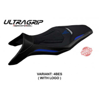 HOUSSE DE SELLE COMPATIBLE YAMAHA MT-09 (13-20) MODÈLE ASHA SPECIAL COLOR - Logo : AVEC LOGO, Type : ULTRAGRIP, Couleur : BLEU ARGENT