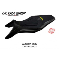 HOUSSE DE SELLE COMPATIBLE YAMAHA MT-09 (13-20) MODÈLE ASHA SPECIAL COLOR - Logo : AVEC LOGO, Couleur : BLEU ARGENT, Type : ULTRAGRIP