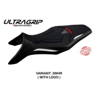 HOUSSE DE SELLE COMPATIBLE YAMAHA MT-09 (13-20) MODÈLE ASHA SPECIAL COLOR - Logo : AVEC LOGO, Type : ULTRAGRIP, Couleur : BLEU ARGENT