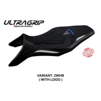 HOUSSE DE SELLE COMPATIBLE YAMAHA MT-09 (13-20) MODÈLE ASHA SPECIAL COLOR - Logo : AVEC LOGO, Type : ULTRAGRIP, Couleur : BLANC ROUGE