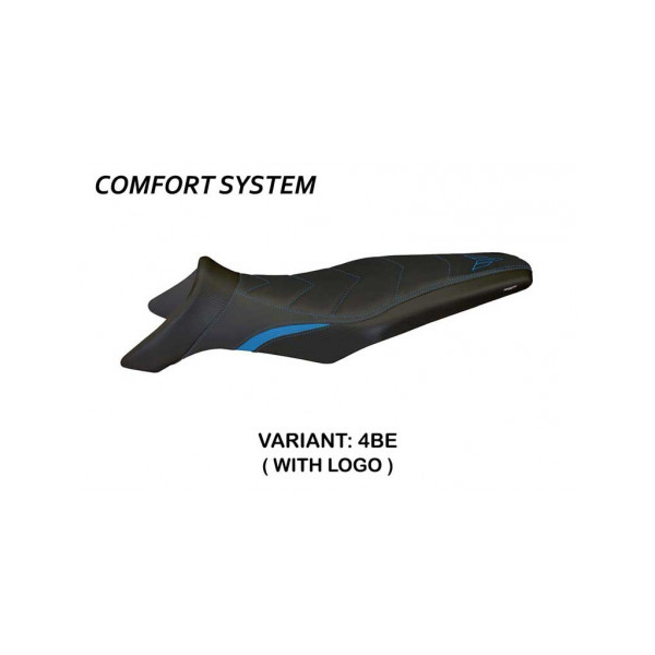 HOUSSE DE SELLE COMPATIBLE YAMAHA MT-09 (13-20) MODÈLE GALLIPOLI 4 - Logo : AVEC LOGO, Couleur : BLEU, Type : CONFORT