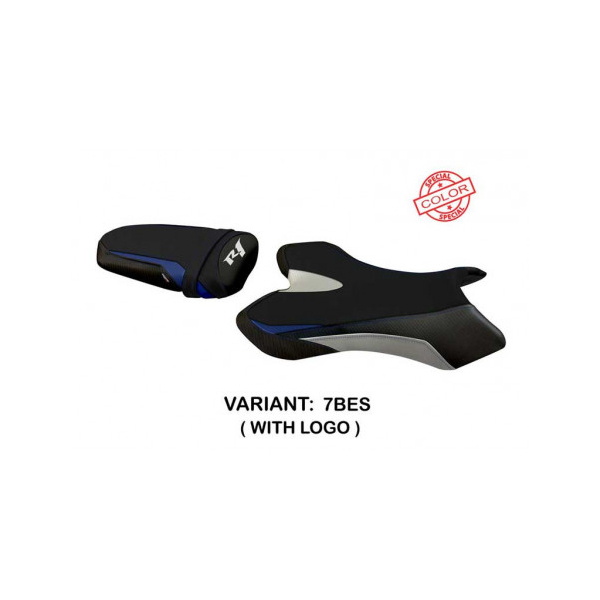 HOUSSE DE SELLE COMPATIBLE YAMAHA R1 (04-06) MODÈLE ARGO SPECIAL COLOR - Logo : AVEC LOGO, Couleur : BLEU ARGENT, Type : STANDARD
