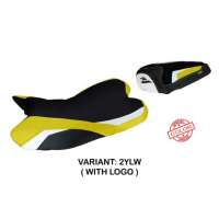 HOUSSE DE SELLE COMPATIBLE YAMAHA R1 (09-14) MODÈLE KAYAPO SPECIAL COLOR - Type : STANDARD, Logo : AVEC LOGO, Couleur : JAUNE BLANC